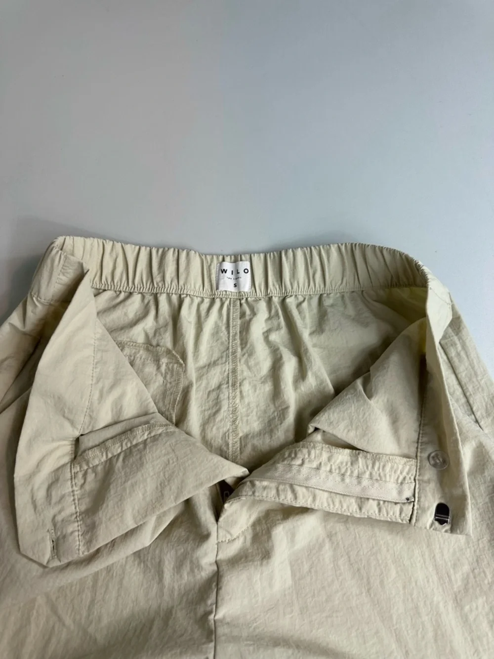 Wilo The Label Anthropologie Wide Leg Parachute Fly Cargo Pants Tan Size Small